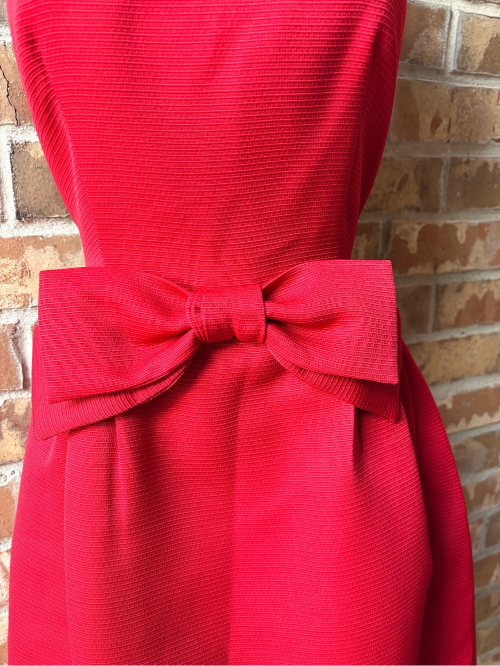 Tahari Red Sleeveless Bow-Waist Mini Dress size 6 - Picture 5 of 9